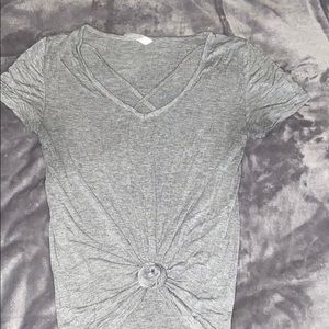Casual gray Shirt with cross on chest